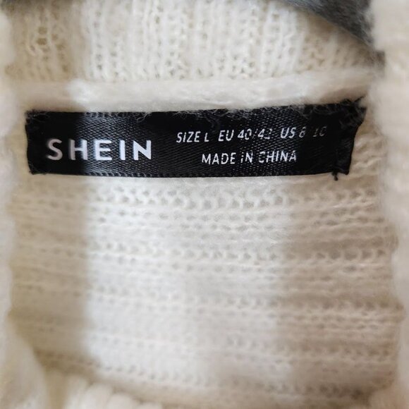 SHEIN Solid color batwing sleeve turtleneck‎ top in Ivory - Size Large - Picture 5 of 9